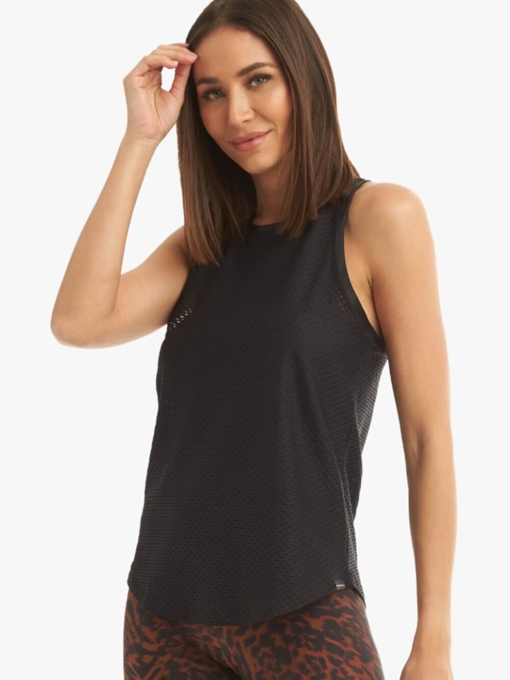 Koral x Ilana Kugel Aerate Shiny Netz Racerback Tank Top, Eggplant Purple, sz S - Picture 3 of 10